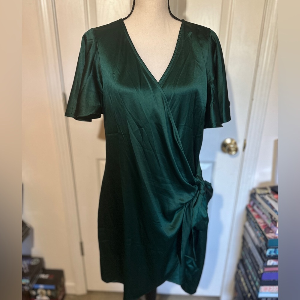 Vici Satin Blouse in Olive